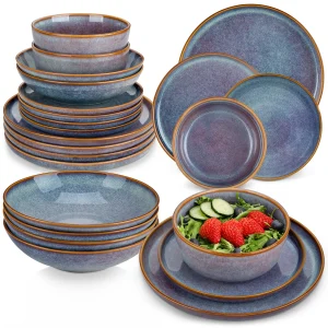 Grey-Blue Stoneware Dinnerware Sets