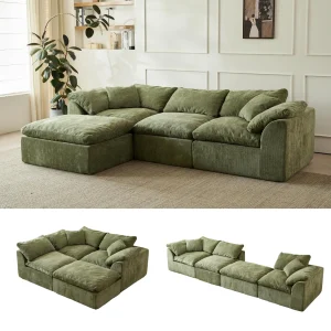109" L-Shaped Deep Seat Chenille Sectional Sofa