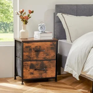Nightstand or End Table with Fabric Drawers