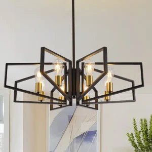 8-Light Adjustable Height Geometric Chandelier