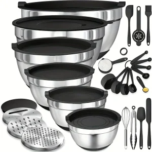 Stainless Steel Mixing Bowl Set With Lids