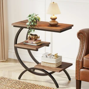 Industrial 3-Shelf Small End Table For Any Room