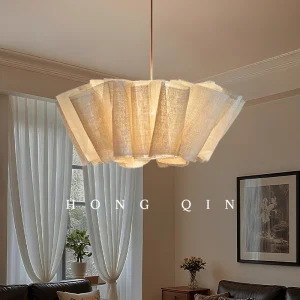Handmade Fabric Chandelier LED Pendant Lights