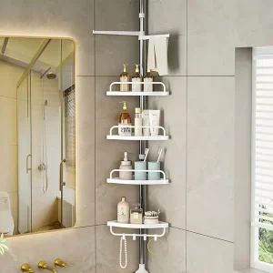 Floor Standing Corner Shower Organizer & Towel Rack