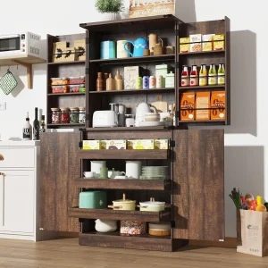 Tall Farmhouse Kitchen Pantry Cabinet
