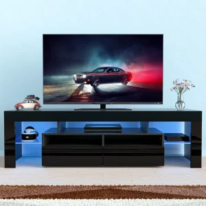 High Gloss TV Cabinet Stand with Storage Drawers