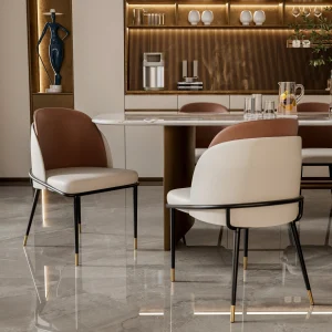 Faux Leather Upholstered Dining Chairs (Set of 2)